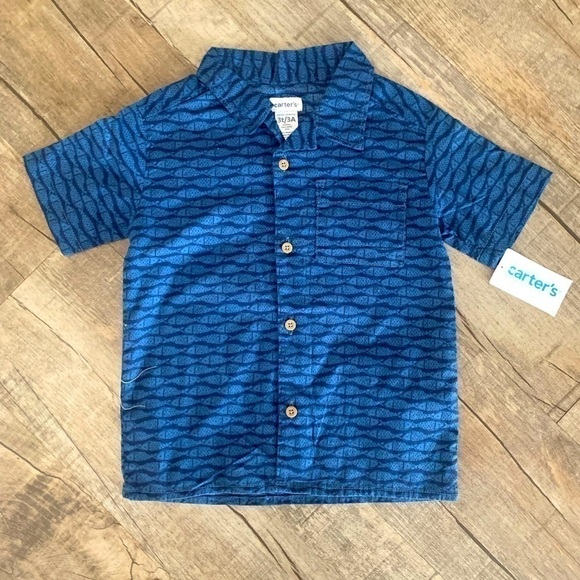 NWT Carter's Toddler Button Down Short Sleeve Polo - Picture 1 of 4